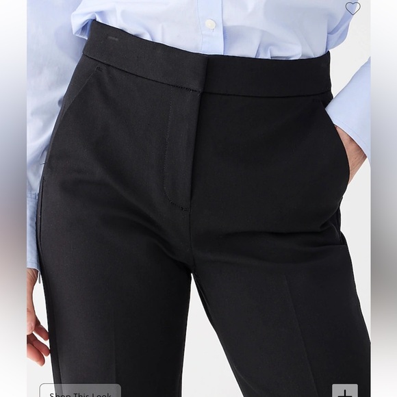 NWT J. Crew Kate Straight Leg Pant in Bi-Stretch Cotton Blend. Black‎ Size 00 - Picture 5 of 6